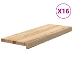 vidaXL Treppenstufen 16 Stk. Unbehandelt 70x25x2 cm Massivholz Eiche