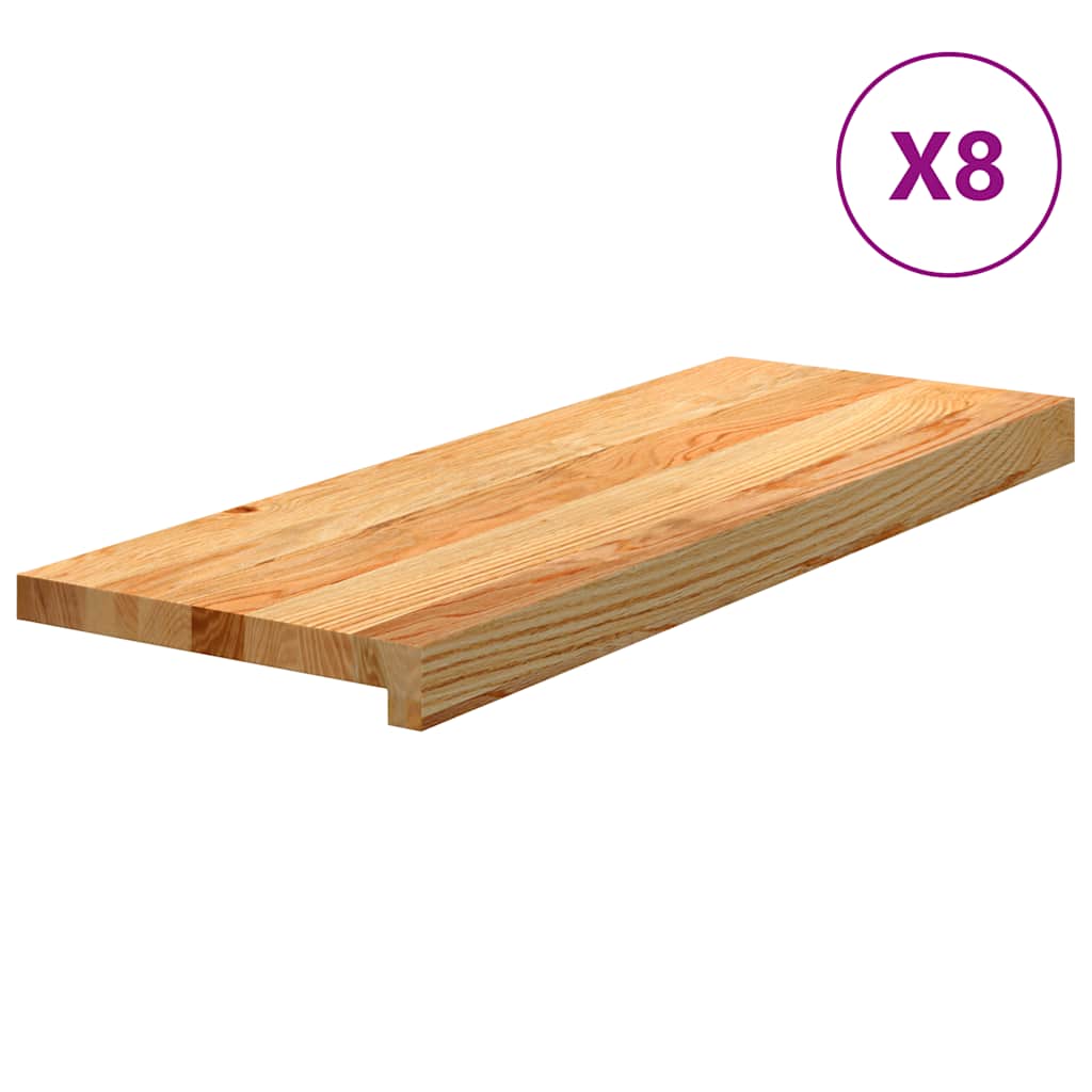 vidaXL Treppenstufen 8 Stk. Hellbraun 70x25x2 cm Massivholz Eiche