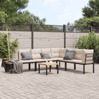 vidaXL Gartenbank-Set 5-tlg. Schwarz Pulverbeschichteter Stahl