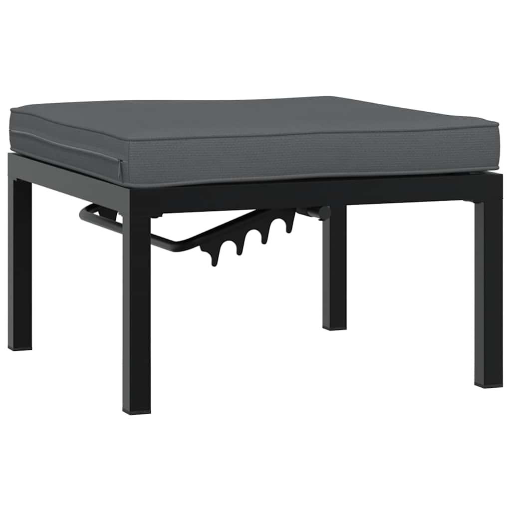 vidaXL 3-tlg. Garten-Sofagarnitur mit Kissen Schwarz Aluminium
