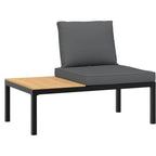 vidaXL 3-tlg. Garten-Sofagarnitur mit Kissen Schwarz Aluminium