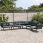 vidaXL Gartenbänke 4 Stk. mit Kissen Schwarz Pulverbeschichteter Stahl