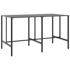 vidaXL 9-tlg. Gartenbar-Set Schwarz Pulverbeschichteter Stahl