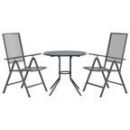 vidaXL Gartenstuhl-Set 3-tlg. Verstellbar Pulverbeschichteter Stahl