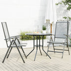 vidaXL Gartenstuhl-Set 3-tlg. Verstellbar Pulverbeschichteter Stahl