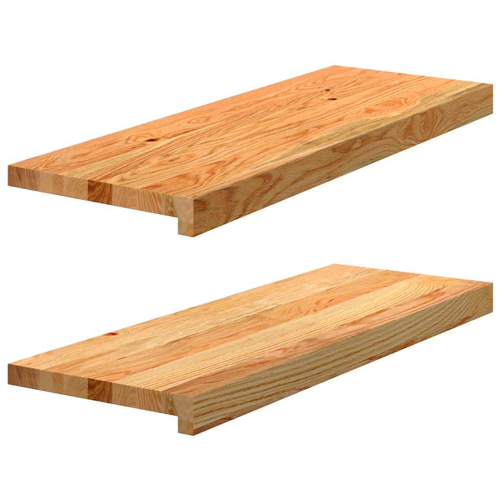 vidaXL Treppenstufen 2 Stk. Hellbraun 70x25x2 cm Massivholz Eiche