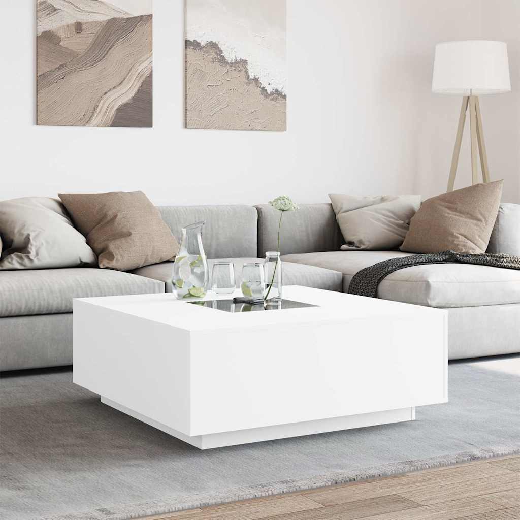 vidaXL Couchtisch mit Infinity-LED Weiß 100x100x40 cm