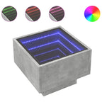 vidaXL Nachttisch mit Infinity-LED Betongrau 40x40x30 cm