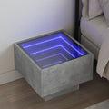 vidaXL Nachttisch mit Infinity-LED Betongrau 40x40x30 cm