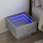 vidaXL Nachttisch mit Infinity-LED Betongrau 40x40x30 cm