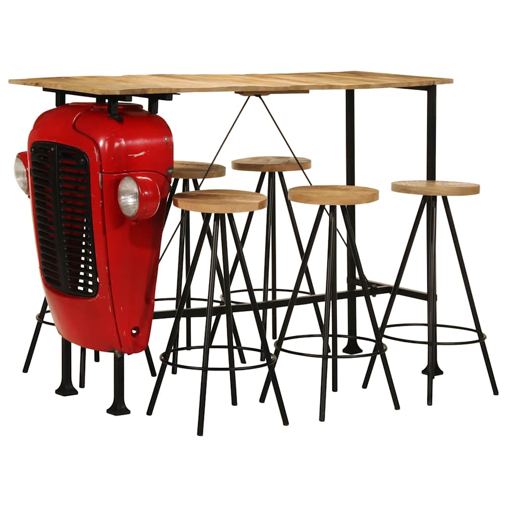 vidaXL 7-tlg. Bar-Set Massivholz Mango