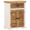 vidaXL Sideboard Weiß und Braun 55x30x73 cm Massivholz Mango