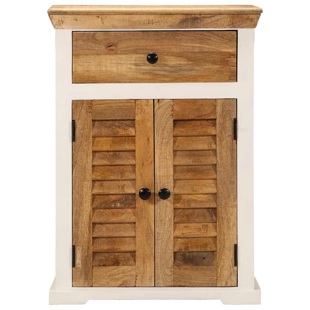 vidaXL Sideboard Weiß und Braun 55x30x73 cm Massivholz Mango