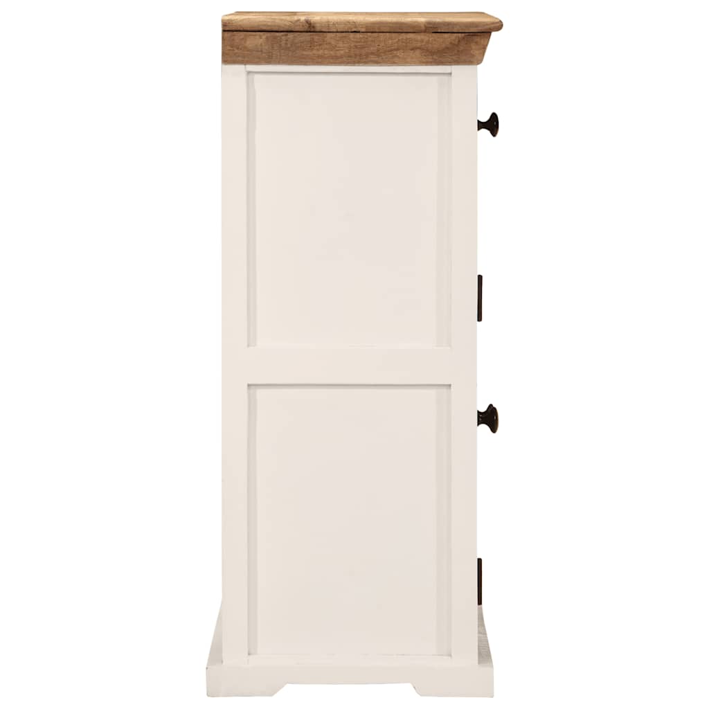 vidaXL Sideboard Weiß und Braun 55x30x73 cm Massivholz Mango