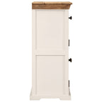vidaXL Sideboard Weiß und Braun 55x30x73 cm Massivholz Mango