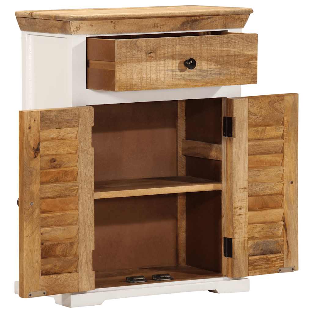 vidaXL Sideboard Weiß und Braun 55x30x73 cm Massivholz Mango
