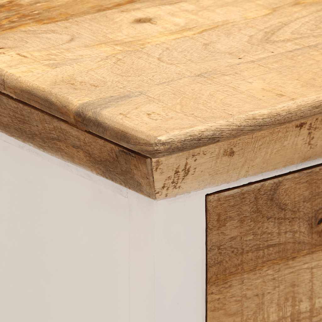 vidaXL Sideboard Weiß und Braun 55x30x73 cm Massivholz Mango