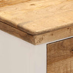 vidaXL Sideboard Weiß und Braun 55x30x73 cm Massivholz Mango