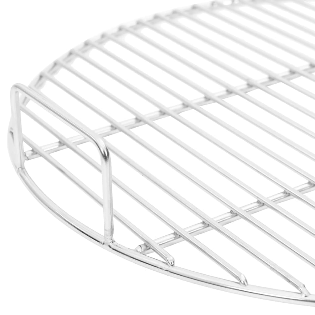 vidaXL Grillrost mit Griffen Rund Ø44,5 cm 304 Edelstahl