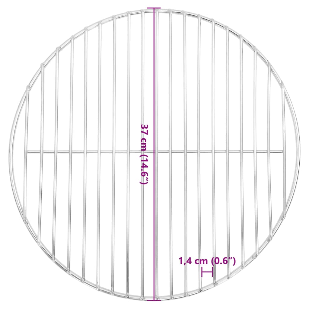 vidaXL Grillrost Rund Ø37 cm 304 Edelstahl