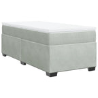 vidaXL Boxspringbett mit Matratze Hellgrau 80x200 cm Samt