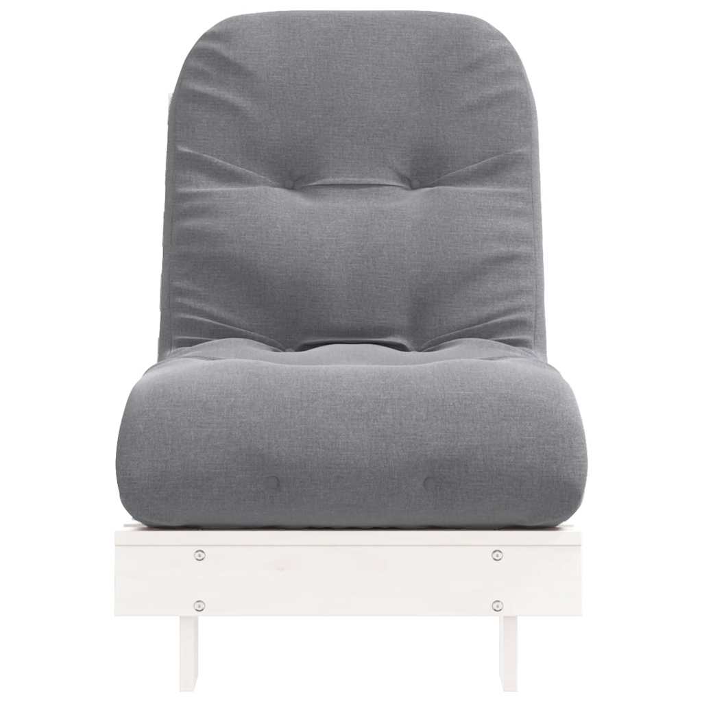 vidaXL Futon Schlafsofa mit Matratze Weiß 60x206x11 Massivholz Kiefer