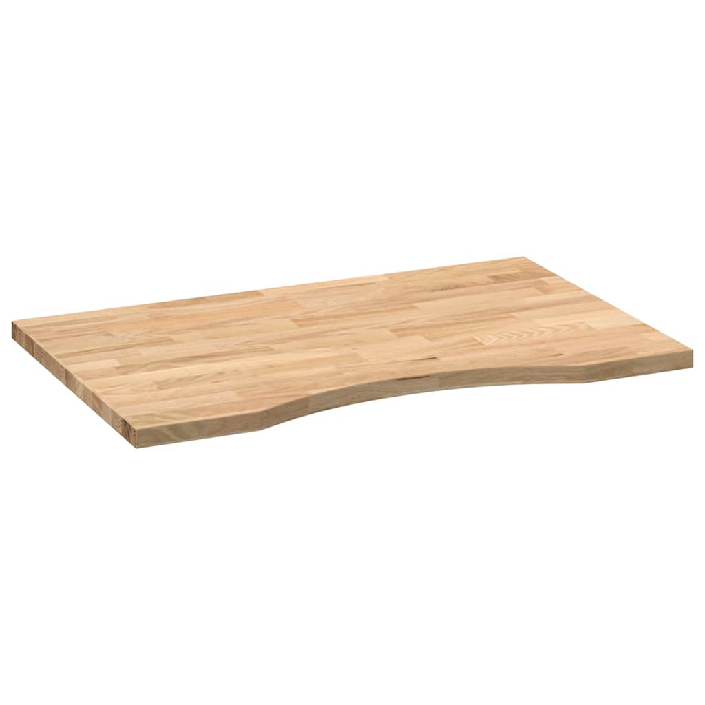 vidaXL Schreibtischplatte Unbehandelt 80x50x2,5 cm Massivholz Eiche