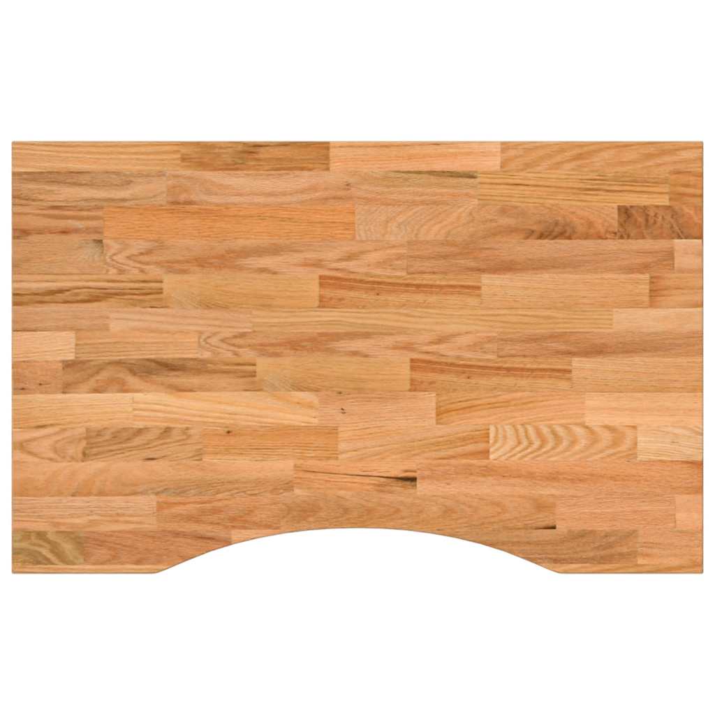 vidaXL Schreibtischplatte Hellbraun 80x50x2,5 cm Massivholz Eiche