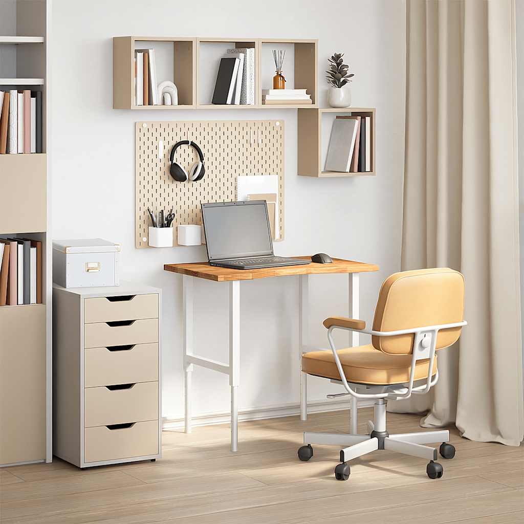 vidaXL Schreibtischplatte Hellbraun 80x50x2,5 cm Massivholz Eiche