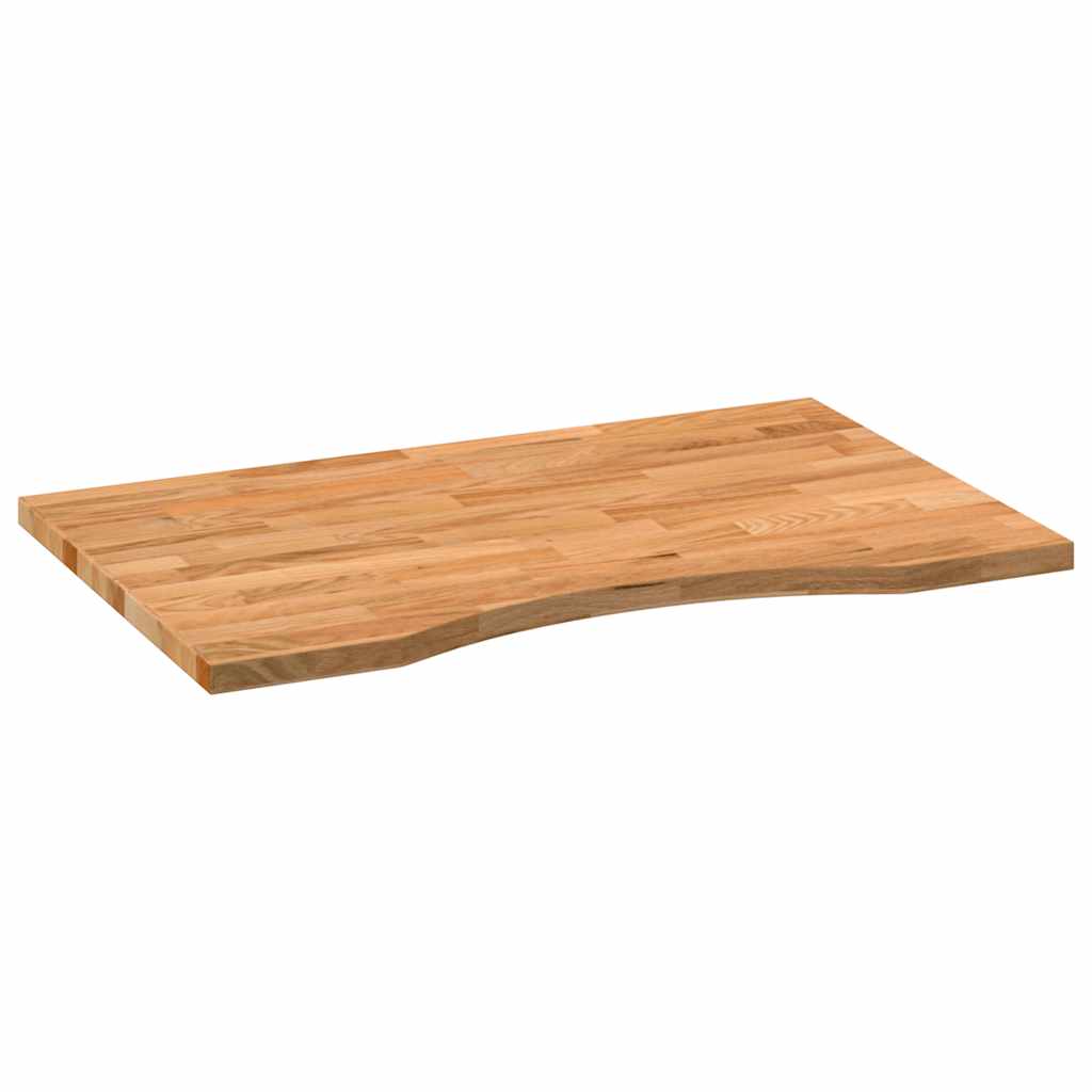 vidaXL Schreibtischplatte Hellbraun 80x50x2,5 cm Massivholz Eiche