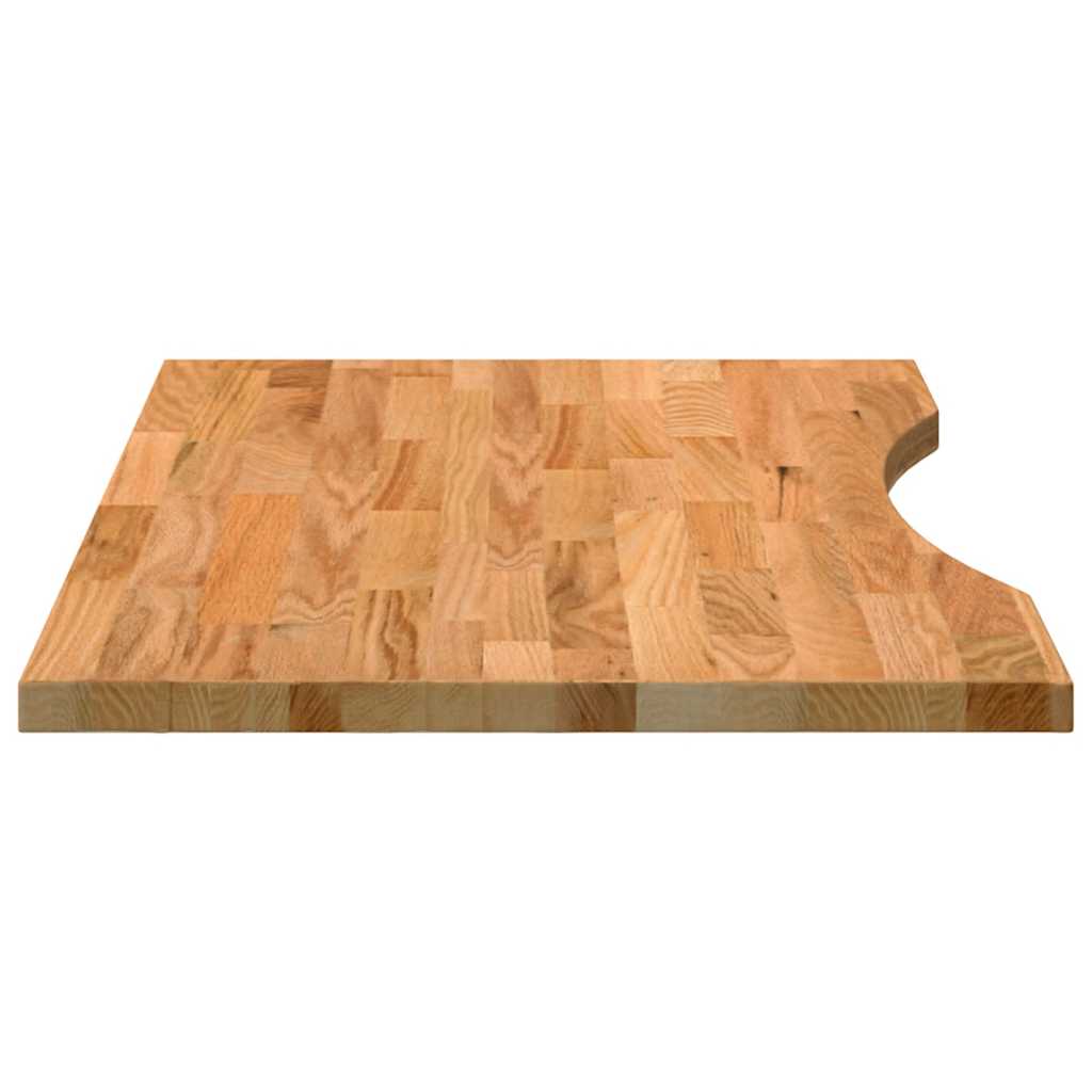 vidaXL Schreibtischplatte Hellbraun 80x50x2,5 cm Massivholz Eiche