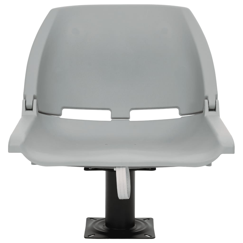 vidaXL 2-tlg. Bootssitz-Set Klappbar Kein Kissen Grau 48x51x41 cm