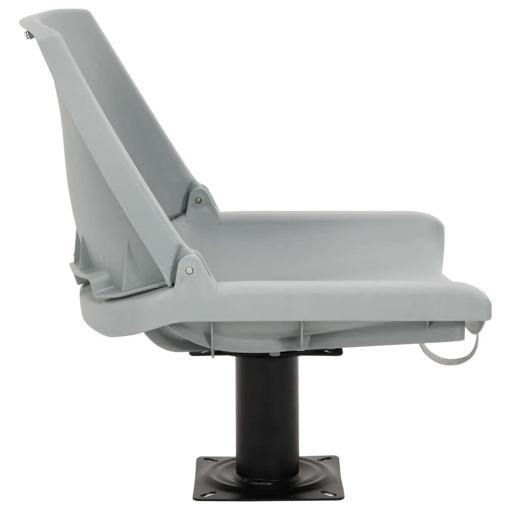 vidaXL 2-tlg. Bootssitz-Set Klappbar Kein Kissen Grau 48x51x41 cm