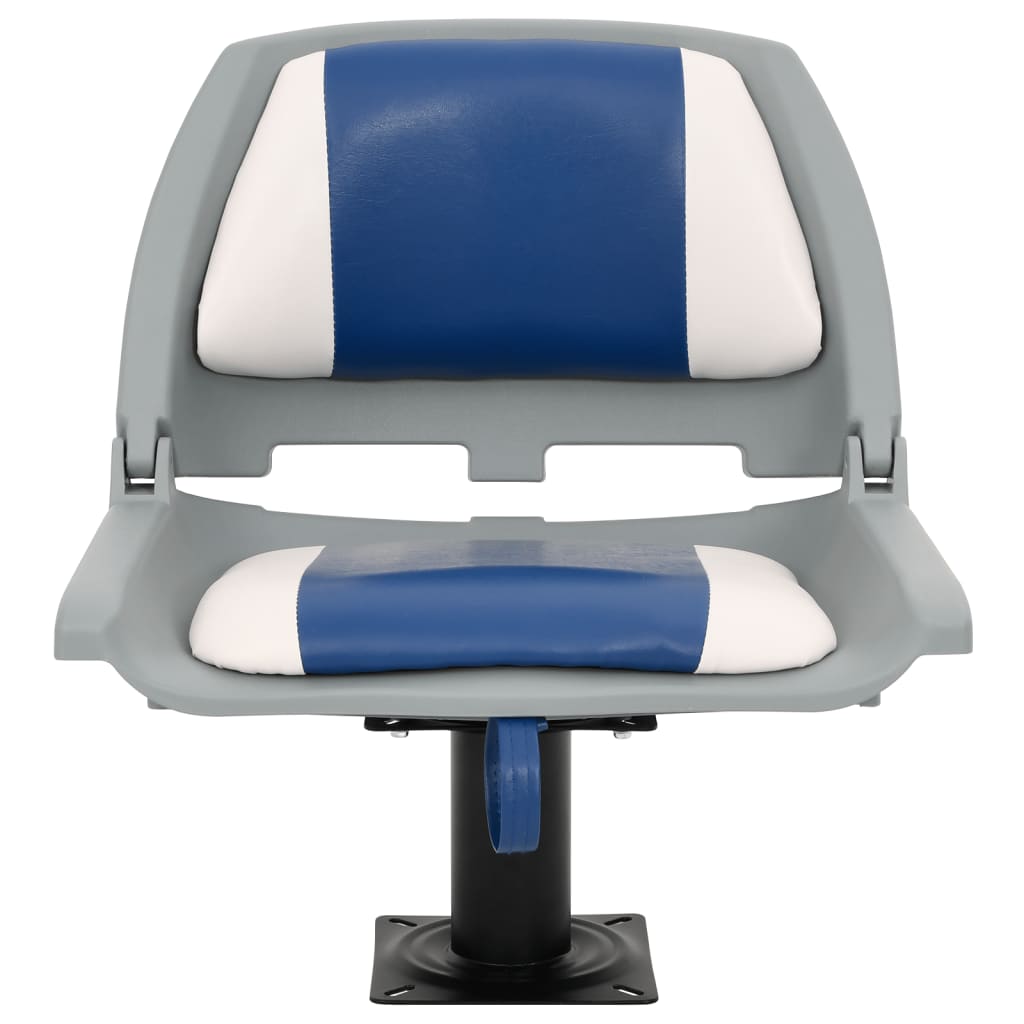 vidaXL 2-tlg. Bootssitz-Set Klappbar Blau und Weiß 48x51x41 cm