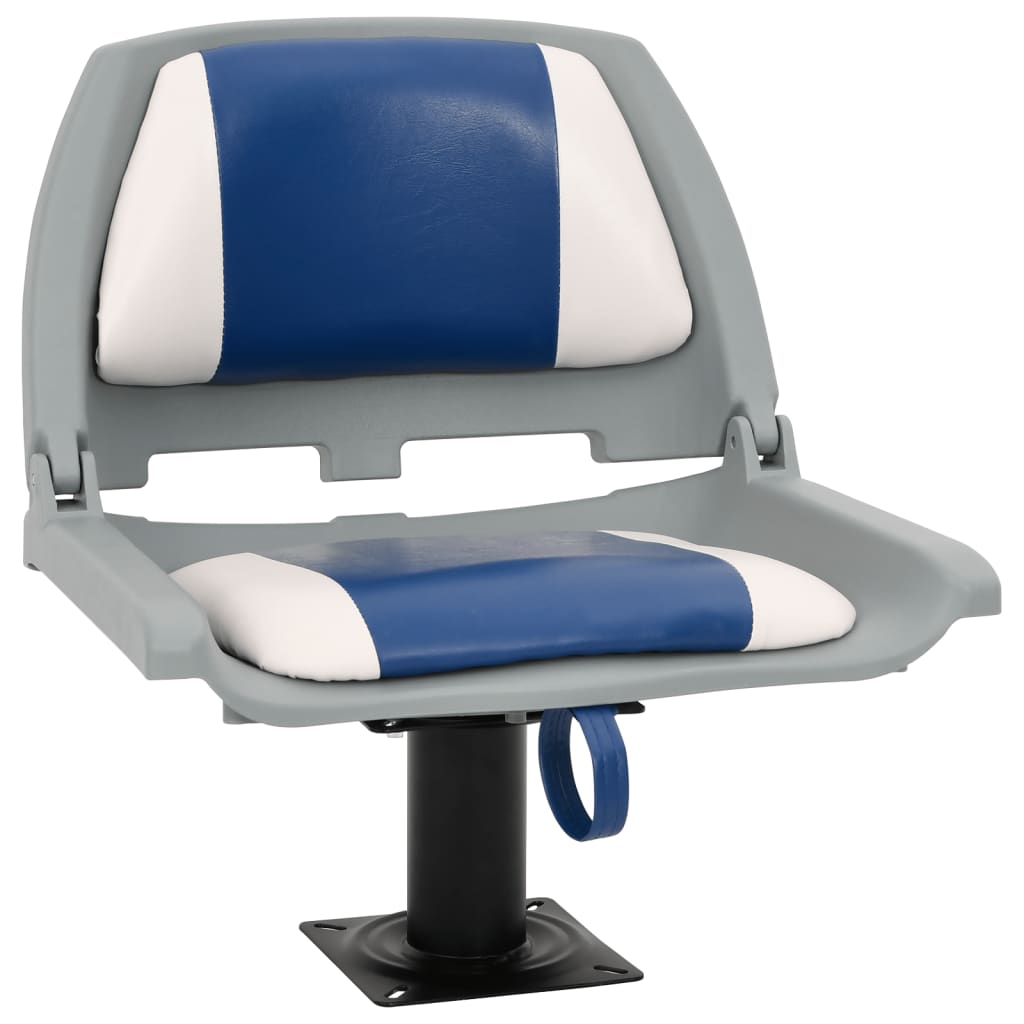 vidaXL 4-tlg. Bootssitz-Set Klappbar Blau und Weiß 48x51x41 cm
