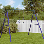 vidaXL Trapezstange mit Turnringen für Kinder Blau Dunkelgrün Stahl