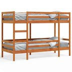 vidaXL Etagenbett Wachsbraun 80x200 cm Massivholz Kiefer
