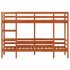 vidaXL Etagenbett Wachsbraun 80x200 cm Massivholz Kiefer