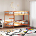 vidaXL Etagenbett Wachsbraun 80x200 cm Massivholz Kiefer