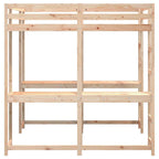 vidaXL Hochbett mit Schreibtisch & Leiter 180x200 cm Massivholz Kiefer