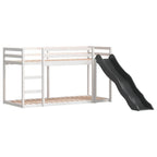 vidaXL Etagenbett mit Rutsche & Leiter Weiß 90x200cm Massivholz Kiefer