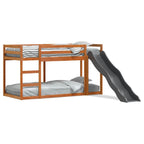 vidaXL Etagenbett mit Rutsche & Leiter Wachsbraun 90x200cm Kiefernholz