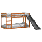 vidaXL Etagenbett mit Rutsche & Leiter Wachsbraun 90x200cm Kiefernholz
