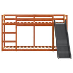 vidaXL Etagenbett mit Rutsche & Leiter Wachsbraun 90x200cm Kiefernholz
