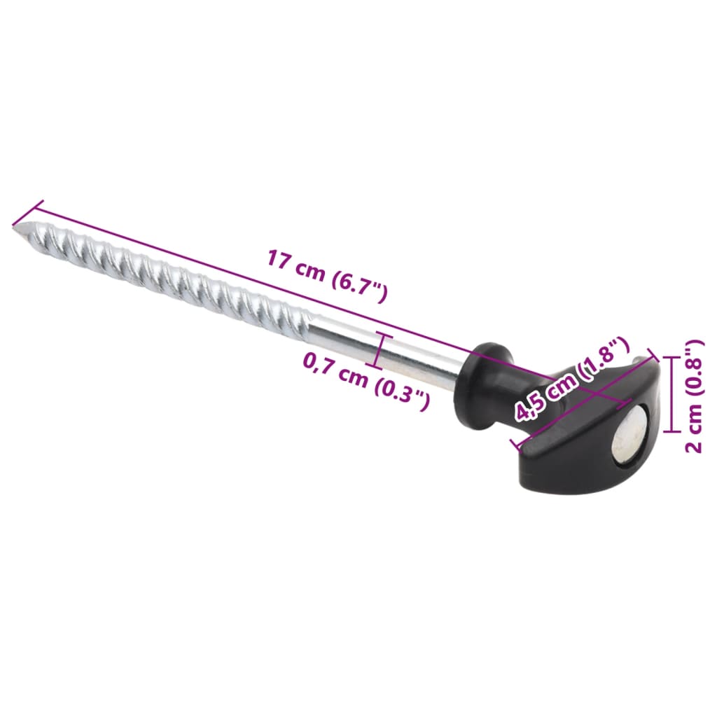 vidaXL Zeltheringe 24 Stk. 17 cm Ø7 mm Verzinkter Stahl