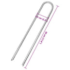 vidaXL Zeltheringe 12 Stk. U-Form 30 cm Ø7 mm Verzinkter Stahl