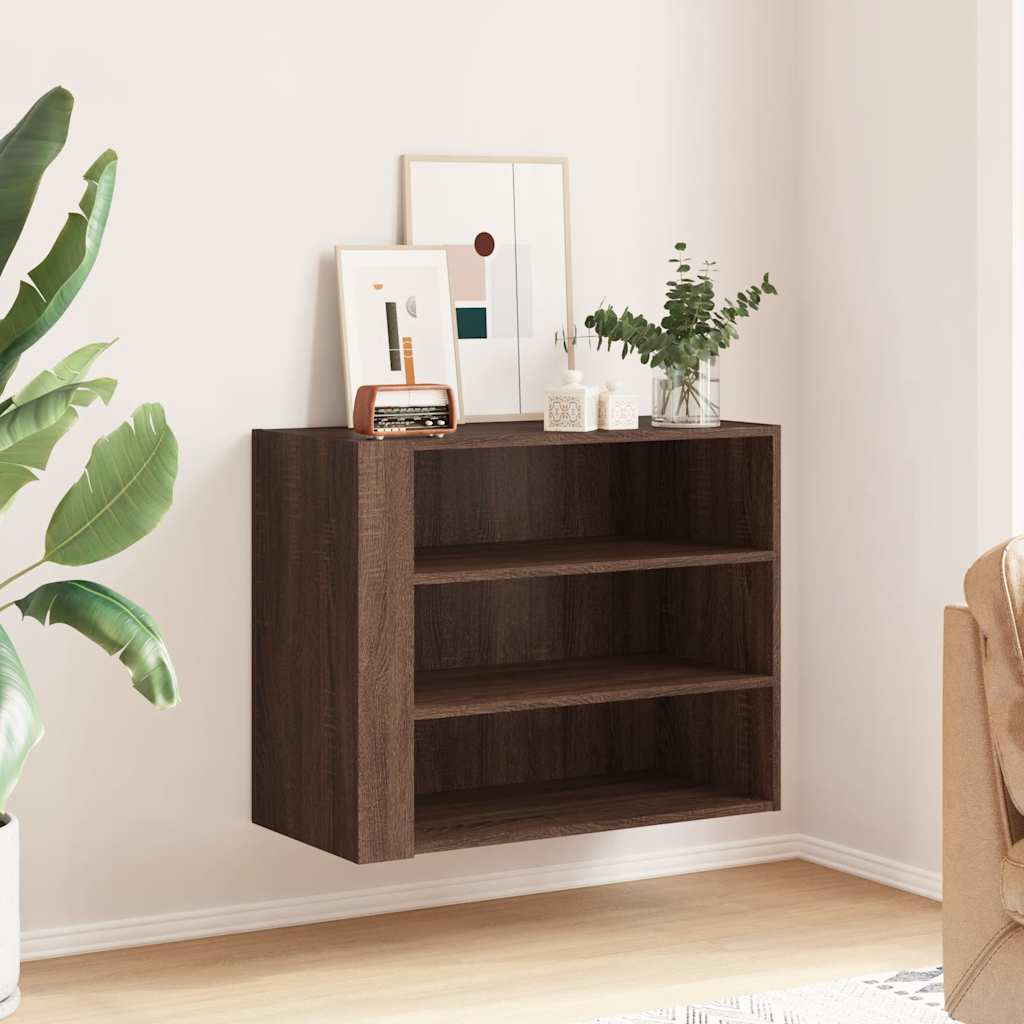 vidaXL Wandregal Braun Eichen-Optik 75x35x60 cm Holzwerkstoff