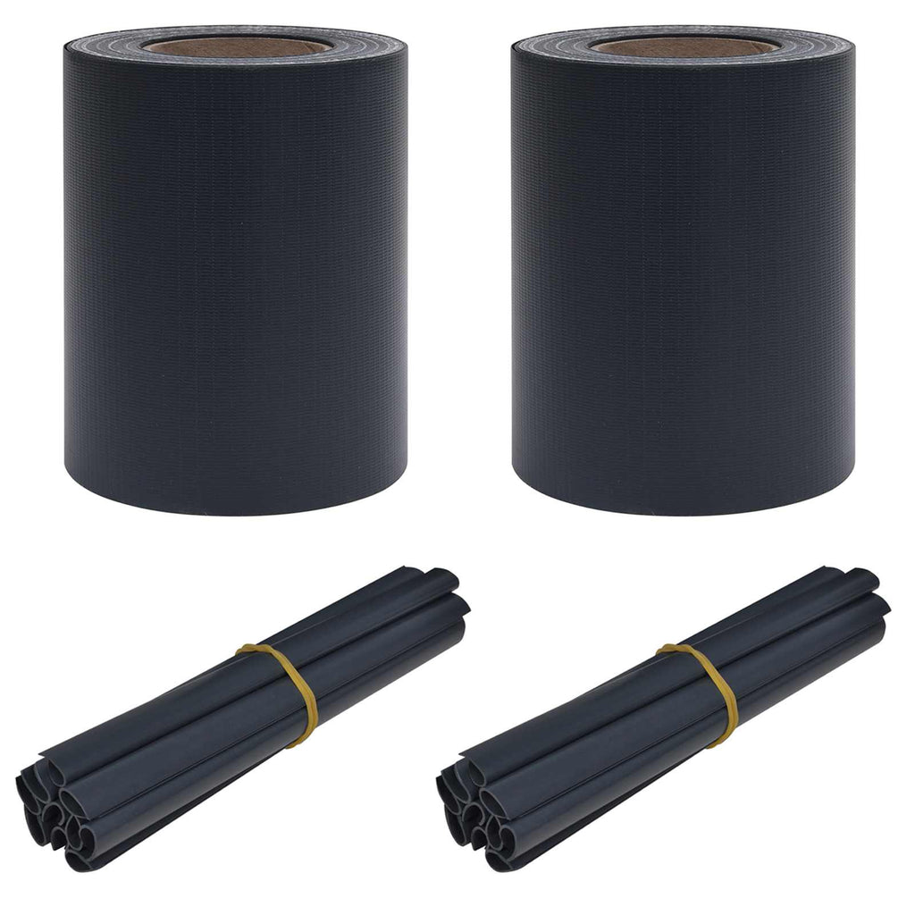 vidaXL Garten Sichtschutzbildschirme 2 pcs Dunkelgrau 35 x 0.19 m PVC