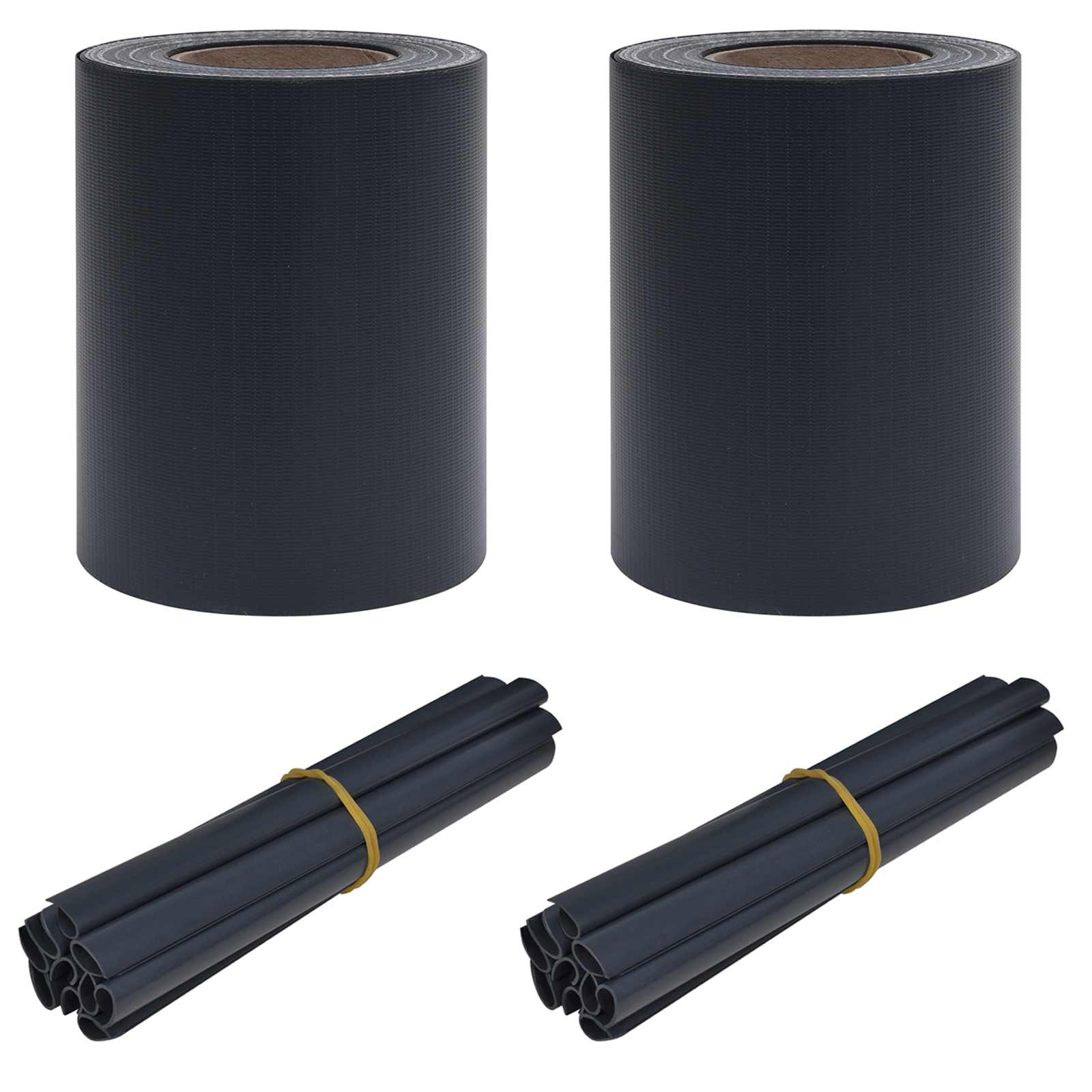vidaXL Garten Sichtschutzbildschirme 2 pcs Dunkelgrau 35 x 0.19 m PVC
