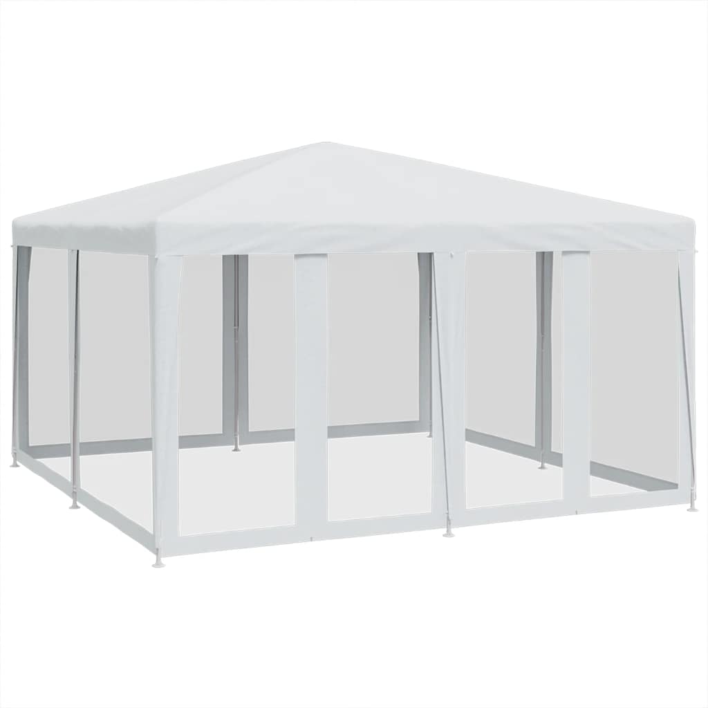 vidaXL Partyzelt mit 8 Mesh-Seitenteilen Weiß 4x4 m HDPE